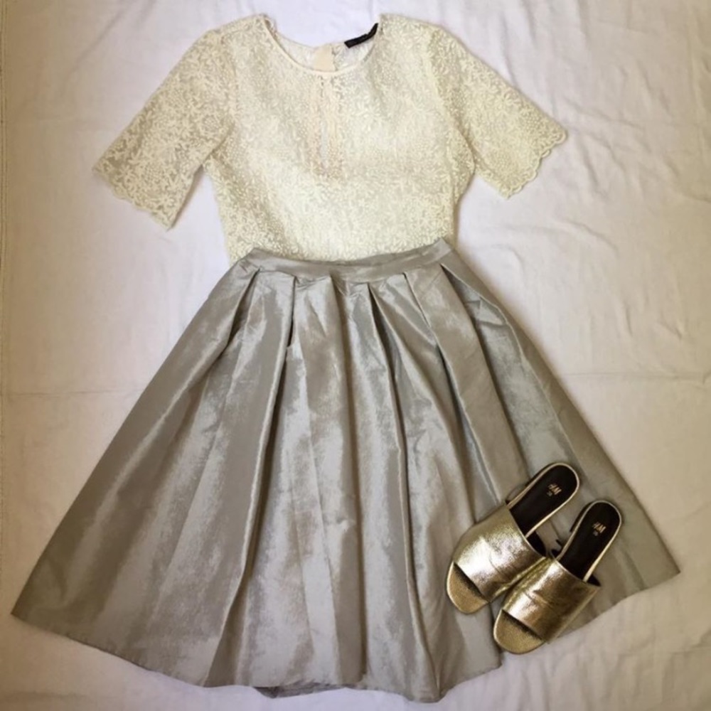Midi Metallic Skirt